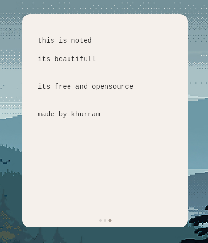 noted app showing light theme with minimal note editor